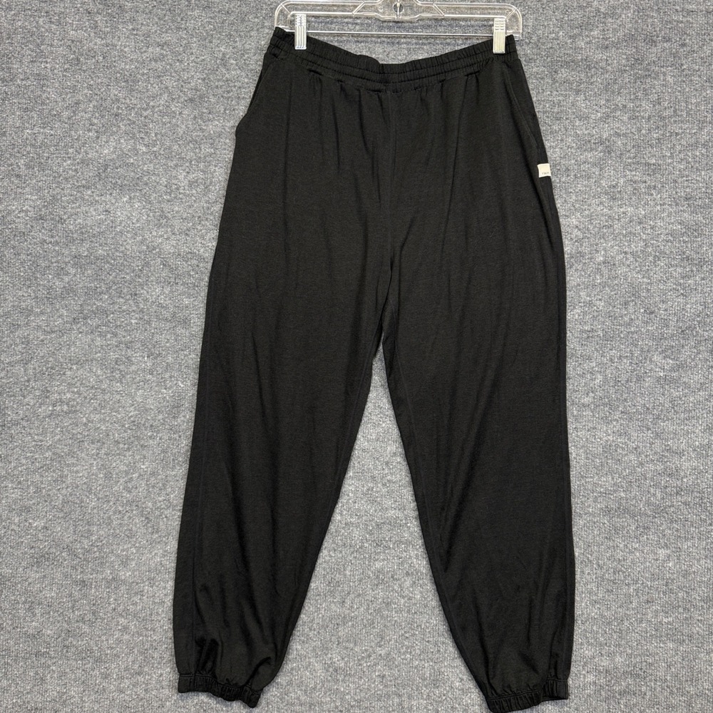 Vuori Medium Boyfriend Jogger Pants Black Elastic Waist Drawstring Performance